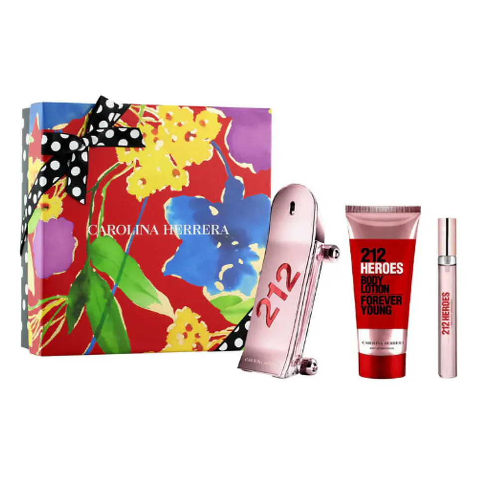 212 HEROES EDP 80 ML + TRAVEL 10 ML + BODY LOTION 100 ML - CAROLINA HERRERA 1