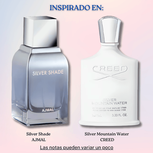 SILVER SHADE EDP 100 ML UNISEX -  AJMAL - (INSPIRADO EN SILVER MOUNTAIN WATER DE CREED)