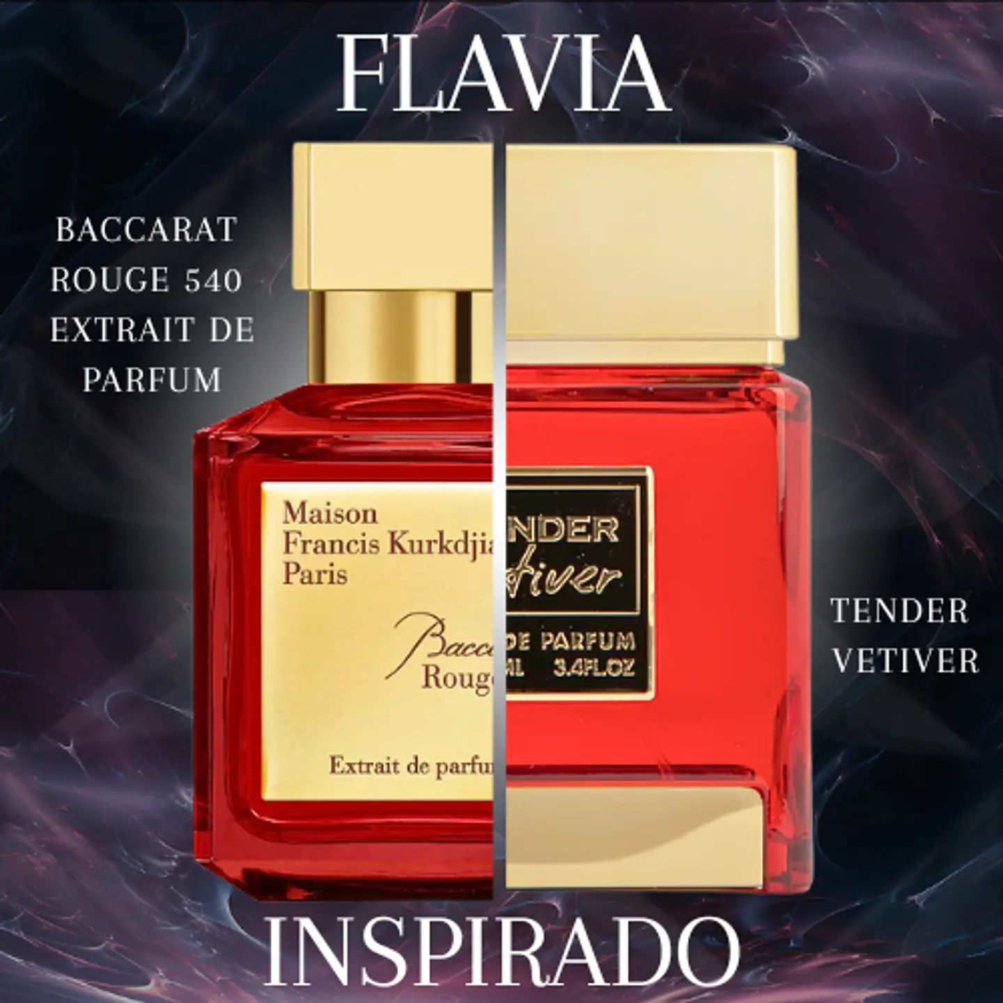 TENDER VETIVER EDP 100 ML UNISEX - FLAVIA - (INSPIRADO EN BACCARAT ROUGE 540 EXTRAIT DE PARFUM MAISON FRANCIS KURKDJIAN) 1