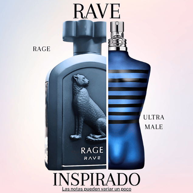 RAGE EDP 100 ML UNISEX - RAVE - (INSPIRADO EN ULTRA MALE DE JEAN PAUL GAULTIER)