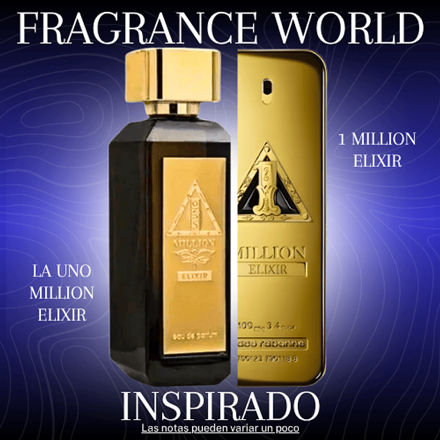 LA UNO MILLION ELIXIR EDP 100 ML - FRAGRANCE WORLD - (INSPIRADO EN 1 MILLION ELIXIR DE PACO RABANNE)