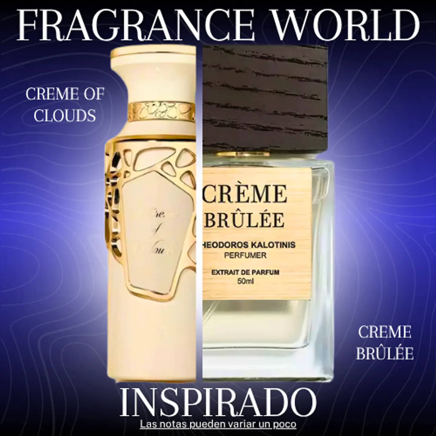 CREME OF CLOUDS EDP 100 ML UNISEX - FRAGRANCE WORLD - (INSPIRADO EN CREME BRÛLÉE DE THEODOROS KALOTINIS) 1