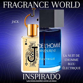 JACK EDP 80 ML FOR MEN - FRAGRANCE WORLD - (INSPIRADO EN LA NUIT DE L'HOMME BLEU ÉLECTRIQUE DE YVES SAINT LAURENT)