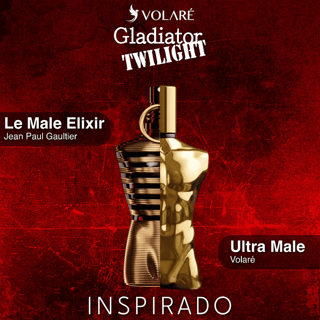 GLADIATOR TWILIGHT ULTRA MALE EDP  VOLARÉ - 100 ML - HOMBRE (INSPIRADO EN JEAN PAUL ELIXIR PARFUM)