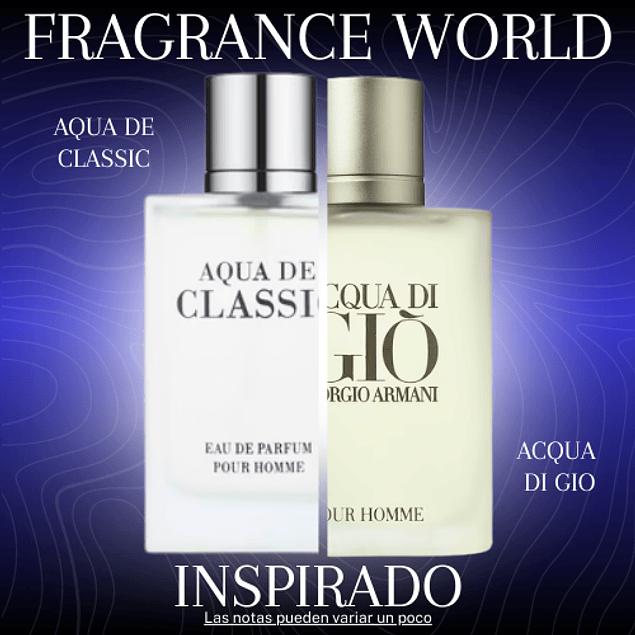 AQUA DE CLASSIC 80 ML - FRAGRANCE WORLD - (INSPIRADO EN ACQUA DI GIO DE GIORGIO ARMANI)