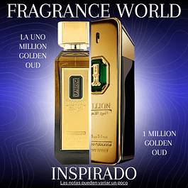 LA UNO MILLION GOLDEN OUD 100 ML EDP -  FRAGRANCE WORLD - (INSPIRADO EN 1 MILLION GOLDEN OUD DE PACO RABANNE)