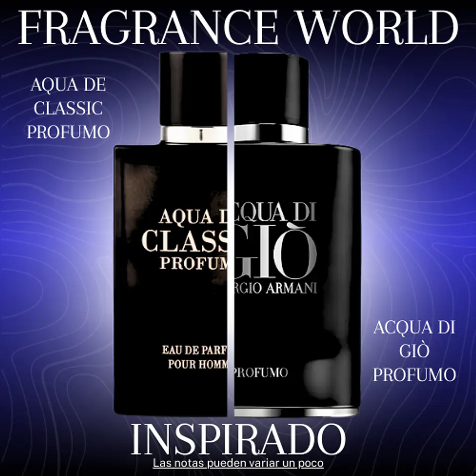 AQUA DE CLASSIC PROFUMO EDP 80 ML - FRAGRANCE WORLD - (INSPIRADO EN ACQUA DI GIÒ PROFUMO DE GIORGIO ARMANI) 1