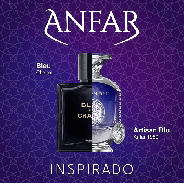 ARTISAN BLU EXTRAIT DE PARFUM 100 ML FOR MEN - ANFAR 1950 (INSPIRADO EN BLEU CHANEL)