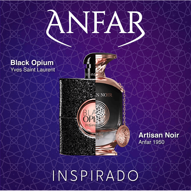 ARTISAN NOIR EXTRAIT DE PARFUM 100 ML FOR WOMAN - ANFAR 1950 (INSPIRADO EN BLACK OPIUM YVES SAINT LAURENT)