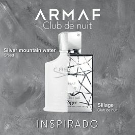 CLUB DE NUIT SILLAGE 105 ML EDP UNISEX -  ARMAF (INSPIRACIÓN  SILVER MOUNTAIN WATER CREED).