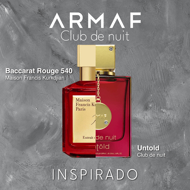 CLUB DE NUIT UNTOLD EDP 200 ML - ARMAF (INSPIRADO EN BACCARAT ROUGE 540 MAISON FRANCIS KURKDJIAN)