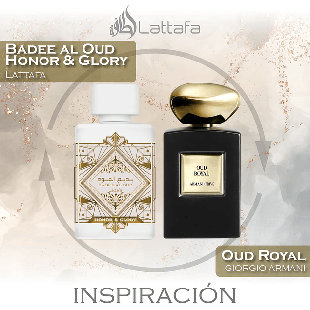 BADEE AL OUD HONOR & GLORY EDP 100 ML UNISEX - LATTAFA (INSPIRADO EN OUD ROYAL DE GIORGIO ARMANI)