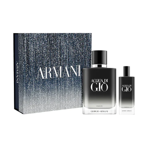 ACQUA DI GIO PARFUM 100 ML + 15 ML  SET RECARGABLE - GIORGIO ARMANI