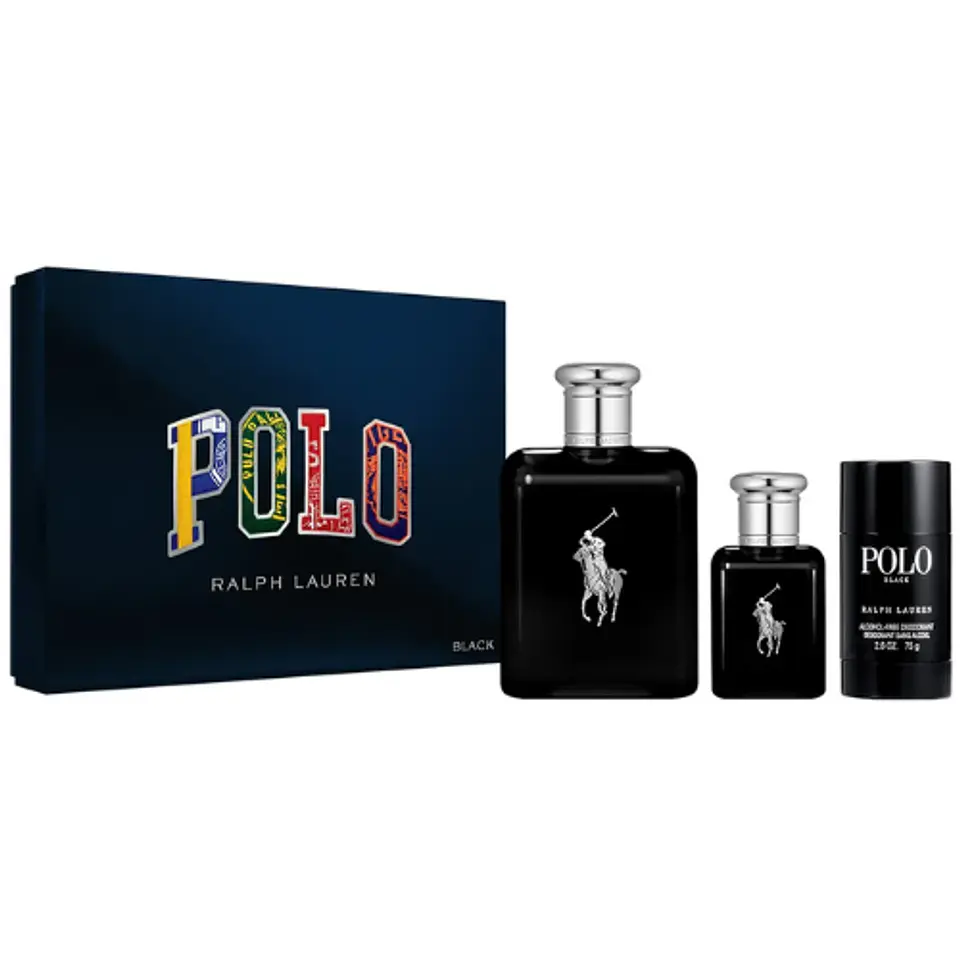 POLO BLACK EDT 125ML + 40ML + DESODORANTE 75G  FOR MEN SET - RALPH LAUREN 1