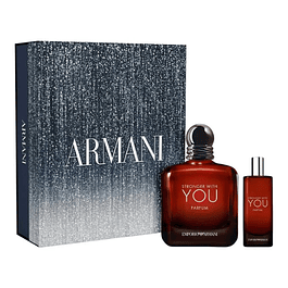 STRONGER WITH YOU PARFUM 100 ML + TRAVEL 15 ML  FOR MEN SET - ARMANI
