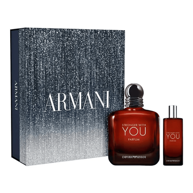 STRONGER WITH YOU PARFUM 100 ML + TRAVEL 15 ML  FOR MEN SET - ARMANI