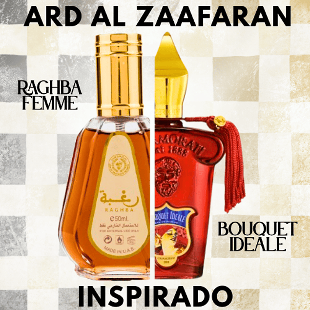 RAGHBA FEMME EDP 50 ML- ARD AL ZAAFARAN (INSPIRADO EN BOUQUET IDEALE DE XERJOFF)