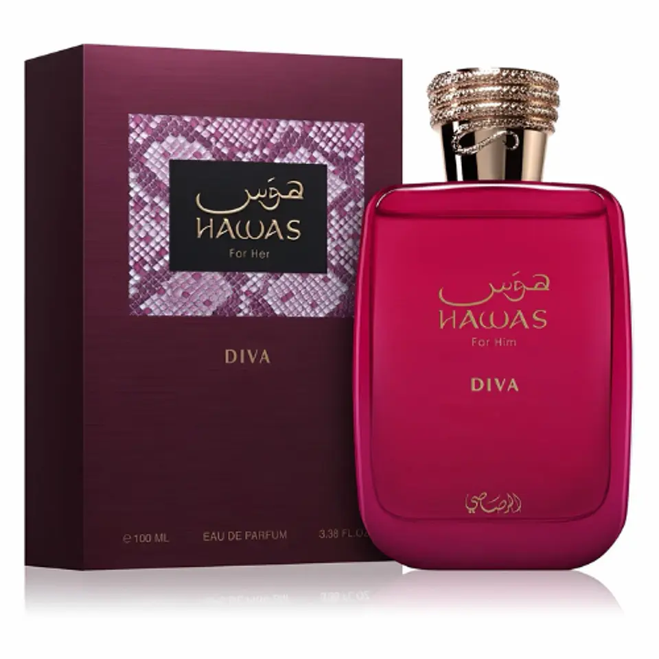 HAWAS DIVA 100 ML EDP FOR WOMEN - RASASI - (INSPIRADO EN VALENTINO DONNA BORN IN ROMA INTENSE DE VALENTINO) 1