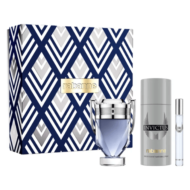 INVICTUS EDT 100 ML + TRAVEL 10 ML + DEO 150 ML ESTUCHE - PACO RABANNE