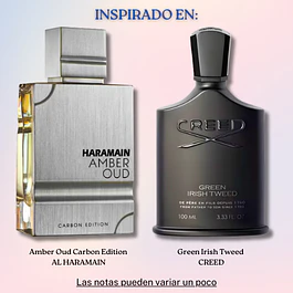 HARAMAIN AMBER OUD  CARBON EDITION EDP 100 ML UNISEX - AL HARAMAIN INSPIRADO EN GREEN IRISH TWEED)