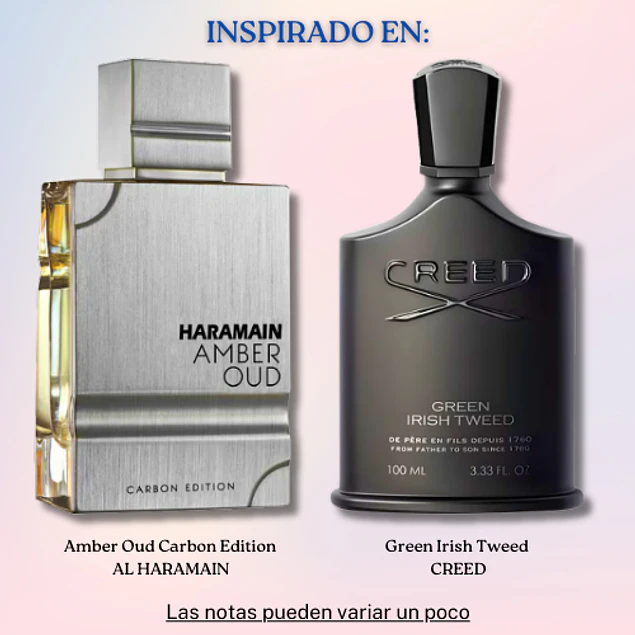HARAMAIN AMBER OUD  CARBON EDITION EDP 100 ML UNISEX - AL HARAMAIN INSPIRADO EN GREEN IRISH TWEED)