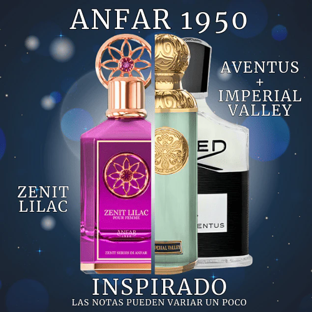 ZENIT LILAC EXTRAIT DE PARFUM 100 ML FOR WOMAN - ANFAR 1950 (INSPIRADO EN TWIST OF GISSAH IMPERIAL VALLEY + AVENTUS)