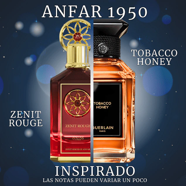 ZENIT ROUGE EXTRAIT DE PARFUM 100 ML UNISEX - ANFAR 1950 (INSPIRADO EN TOBACCO HONEY)