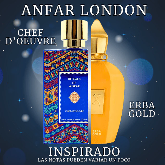 CHEF D’OEUVRE EXTRAIT DE PARFUM 80 ML FOR MEN - ANFAR LONDON - (INSPIRADO EN ERBA GOLD)
