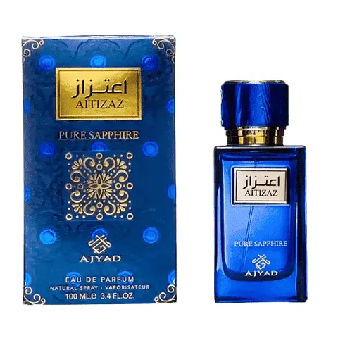 AITIZAZ PURE SAPPHIRE EDP 100 ML UNISEX - AJYAD (INSPIRADO EN VELVET DESERT OUD)
