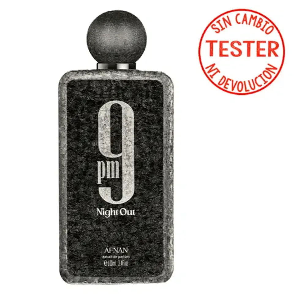 9 PM NIGHT OUT 100 ML EXTRAIT DE PARFUM UNISEX (TESTER-PROBADOR) -  AFNAN - (INSPIRADO EN FOREVER WANTED ELIXIR) 1