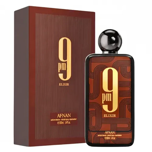 9 PM ELIXIR PARFUM INTENSE 100 ML UNISEX - AFNAN - (INSPIRADO EN LE MALE ELIXIR ABSOLU)