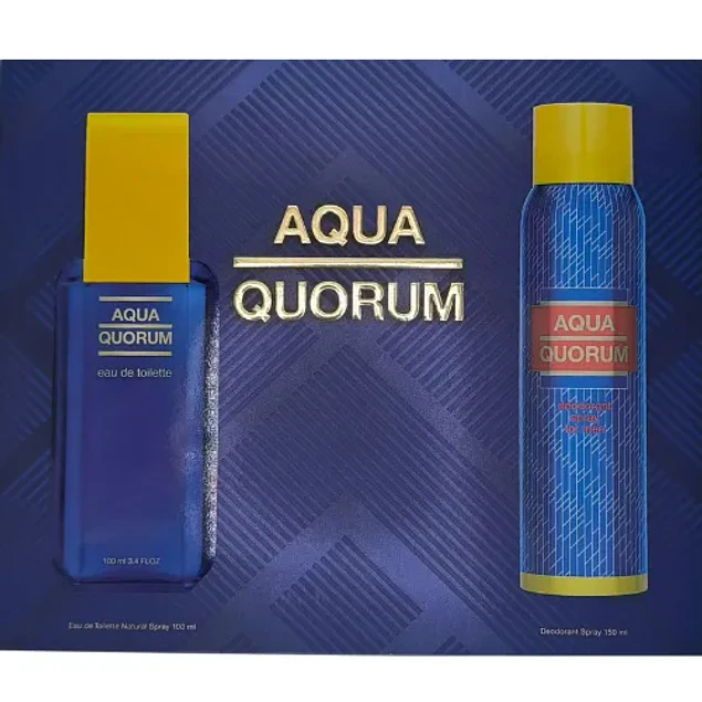 AQUA QUORUM EDT 100 ML + DEO 150 ML ESTUCHE - PUIG