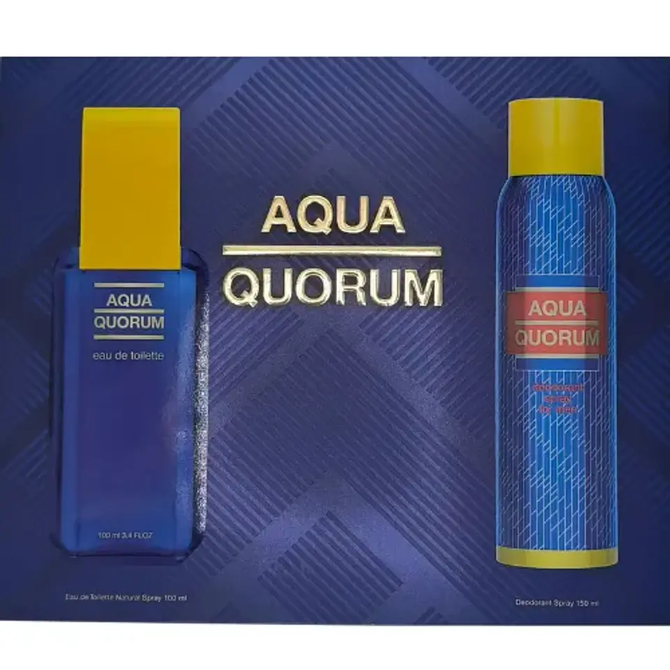 AQUA QUORUM EDT 100 ML + DEO 150 ML ESTUCHE - PUIG 1