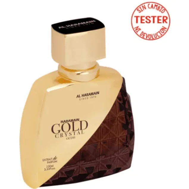 GOLD CRYSTAL OUDH EXTRAIT DE PARFUM 100 ML FOR MEN (TESTER-PROBADOR) - AL HARAMAIN (INSPIRADO EN PRIVE ROUGE MALACHITE)