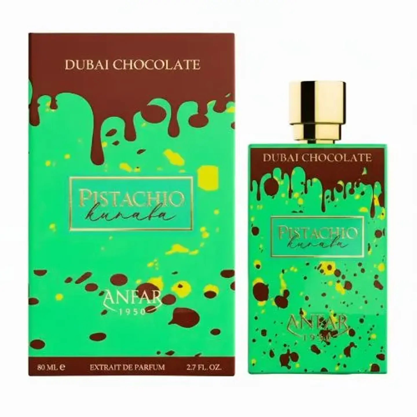 DUBAI CHOCOLATE PISTACHIO KUNAFA 80 ML EXTRAIR DE PARFUM UNISEX - ANFAR (INSPIRADO EN YUM PISTACHIO GELATO 33) 1