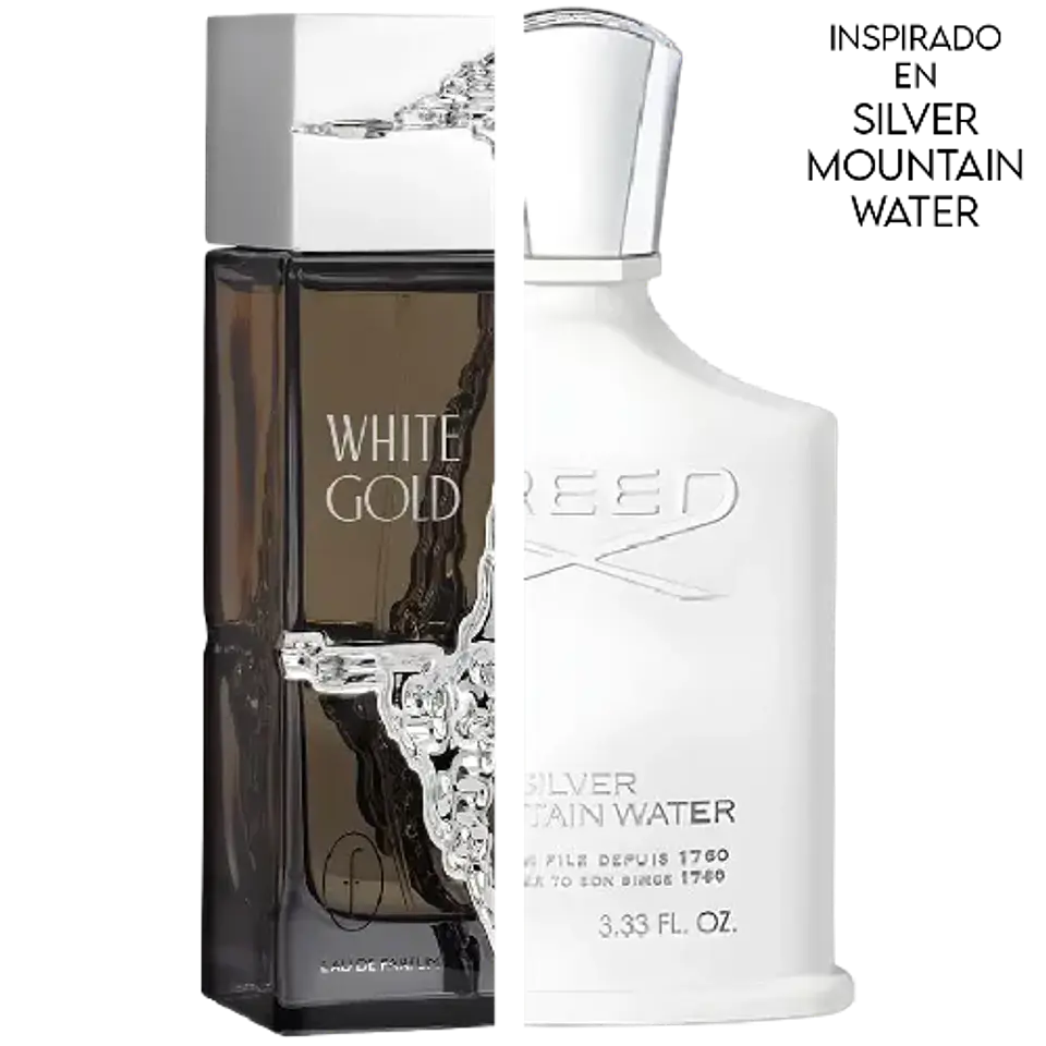 WHITE GOLD POUR HOMME EDP 100 ML  - FLAVIA (INSPIRADO EN SILVER MOUNTAIN WATER) 2