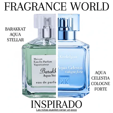 BARAKKAT AQUA STELLAR EDP 100 ML - FRAGRANCE WORLD - (INSPIRADO EN AQUA CELESTIA COLOGNE FORTE)