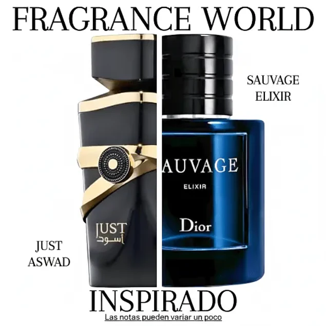 JUST ASWAD EDP 100 ML FOR MEN - FRAGRANCE WORLD - (INSPIRADO EN SAUVAGE ELIXIR)