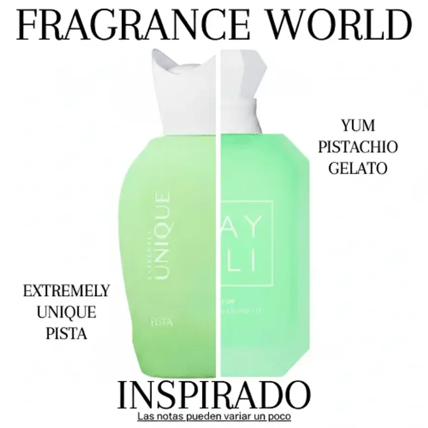 EXTREMELY UNIQUE PISTA EDP 100 ML UNISEX - FRAGRANCE WORLD - (INSPIRADO EN YUM PISTACHIO GELATO) 2