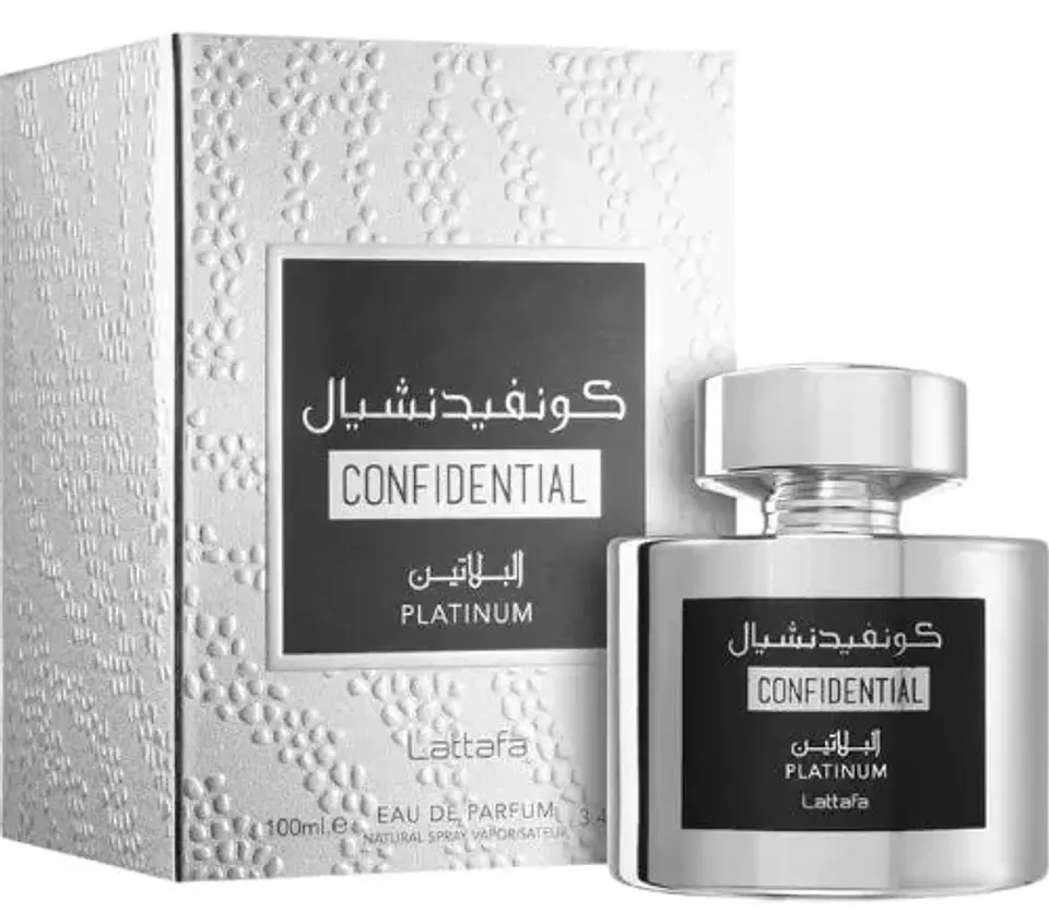 PERFUME CONFIDENTIAL PLATINUM EDP 100 ML UNISEX - LATTAFA (INSPIRADO EN ALLURE HOMME SPORT EAU EXTREME) 1