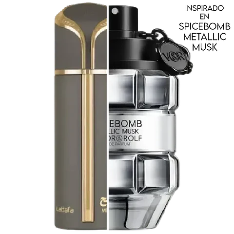 MISHLAH EDP 100 ML UNISEX -  LATTAFA	(INSPIRADO EN SPICEBOMB METALLIC MUSK)
