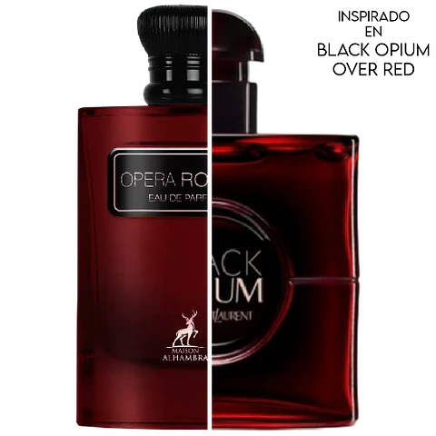 OPERA ROUGE EDP  100 ML UNISEX - MAISON ALHAMBRA (INSPIRADO EN BLACK OPIUM OVER RED)