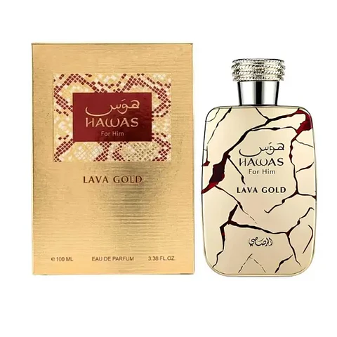 HAWAS LAVA GOLD EDP 100 ML FOR MEN -  RASASI ( INSPIRADO EN LE MALE ELIXIR ABSOLU)