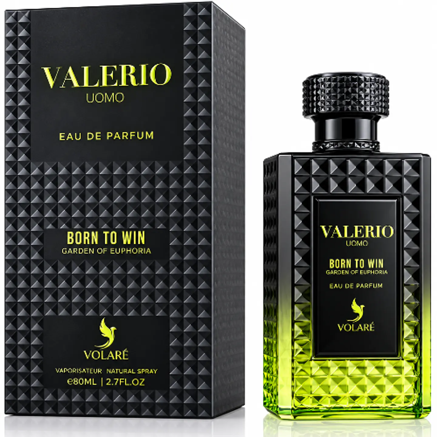 VALERIO UOMO BORN TO WIN GARDEN OF EUPHORIA 80 ML FOR MEN - VOLARE (INSPIRADO UOMO BORN IN ROMA GREEN STRAVAGANZA) 1