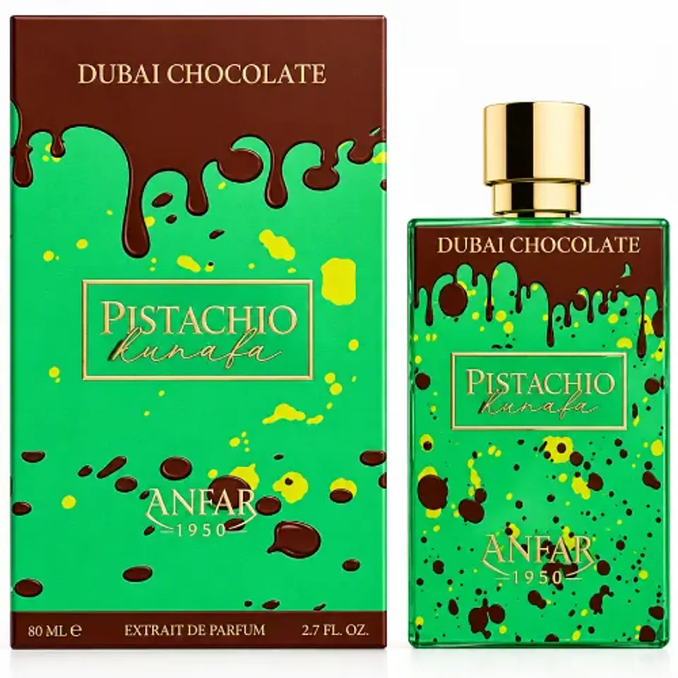 DUBAI CHOCOLATE PISTACHIO KUNAFA 80 ML EXTRAIR DE PARFUM UNISEX - ANFAR (INSPIRADO EN YUM PISTACHIO GELATO 33) 1