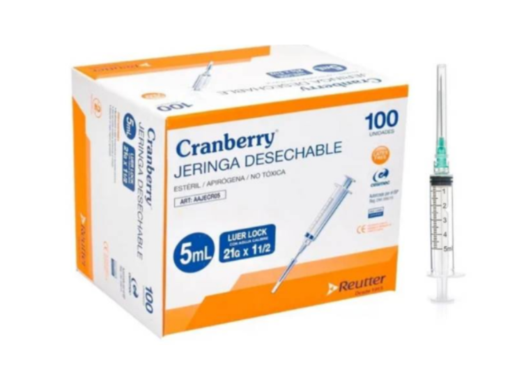 💉 JERINGA DESECHABLE LUER LOCK CON AGUJA – CRANBERRY | Estéril • Precisión Médica • Conexión Segura • Un Solo Uso 1