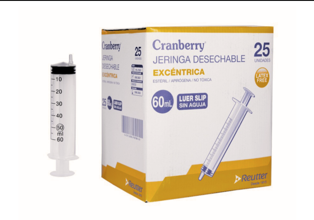 💉 Jeringa 60cc Luer Slip S/A Excéntrica | Desechable – Alta Precisión – Uso Médico y Clínico 1