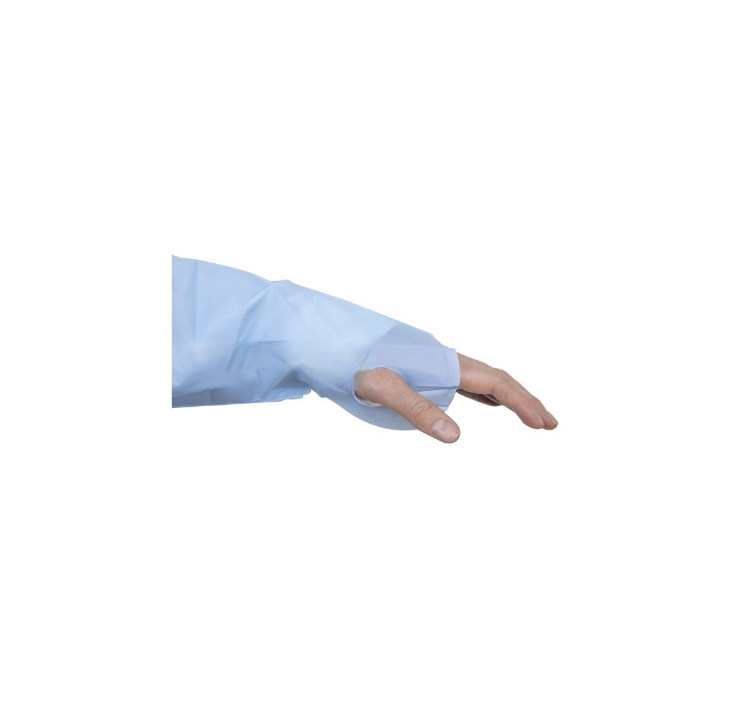 🧤 PECHERAS PLÁSTICAS CON MANGA Y OJAL EN PULGAR – CRANBERRY | Desechables • Impermeables • Protección Total 3