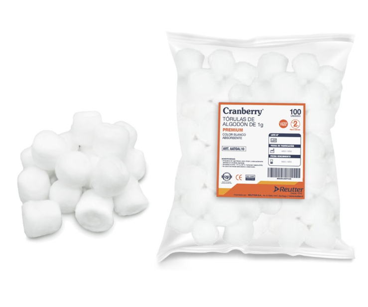 Tórulas de Algodón Premium 1gr x 100 Unidades | Algodón Hidrófilo Estéril – Uso Médico, Clínico y Estético 1