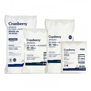 Apósito de Gasa Estéril Tejida CRANBERRY | Gasa Médica Estéril para Curaciones y Heridas – 100% Algodón – Alta Absorción